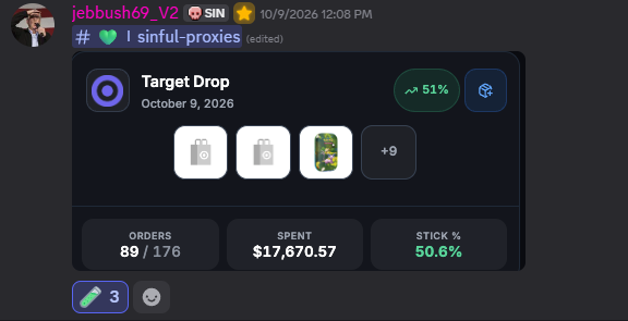 jebbush69_V2's botting dashboard — $17,670.57 spent