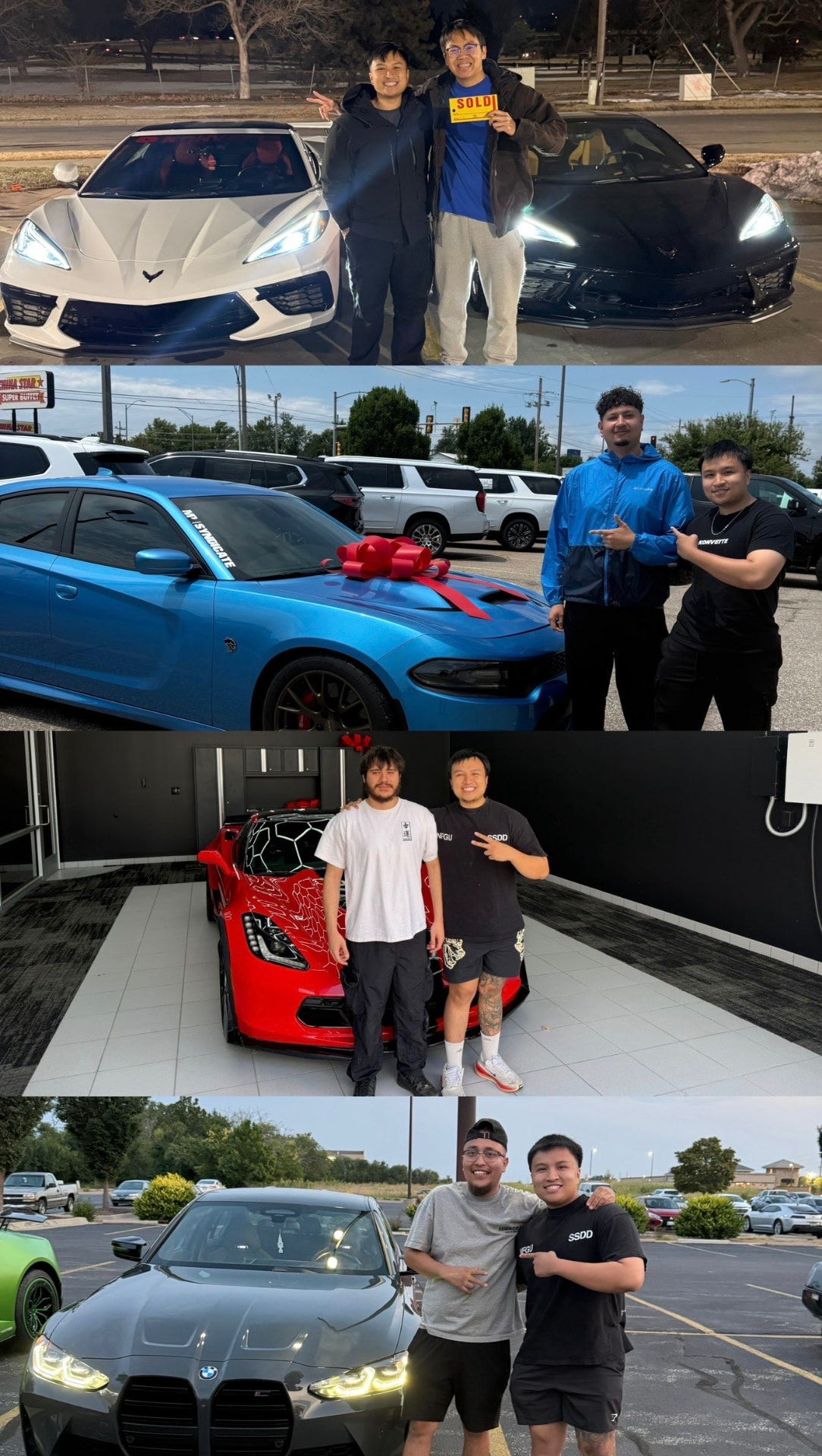 The mentors beside the cars their Amazon businesses paid for