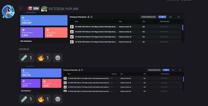 Wu's botting dashboard — $183,497 total spent